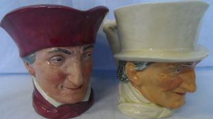 A ROYAL DOULTON CHARACTER JUG ` THE CARDINAL` TOGETHER WITH AN UNMARKED `JOHN PEEL`. (WAF)