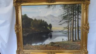 GERALD COULSON 20th CENTURY (BRITISH) ORIGINAL OIL ON CANVAS `LONE TRAVELLER`, SIGNED BOTTOM