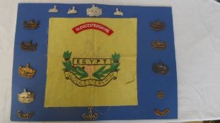 A COLLECTION OF GLOUCESTERSHIRE REGIMENT BADGES ETC. OFFICERS COLLAR BADGES, t/15 TITLE, o/rs