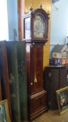 A FINE MAHOGANY CASED CHIMING LONG CASE CLOCK BY JOSEPH CROSS OF BRADFORD, THE CLOCK HAVING A