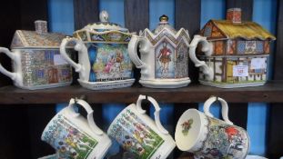 A COLLECTION OF FOUR SADLER TEA POTS INCLUDING `ELIZABETH I QUEEN OF ENGLAND`, MIDSUMMER NIGHTS