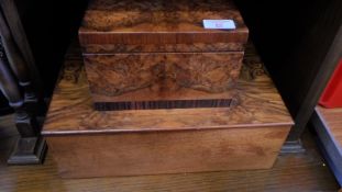TWO HAND MADE WOODEN BOXES - ONE MAPLE THE OTHER ROSEWOOD (2)