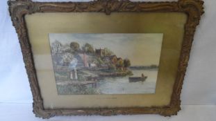 THREE D. SHERRIN PRINTS IN GILT WOOD FRAMES `ON THE DART`, `BY THE EDGE OF THE STREAM`, `THE CORNISH