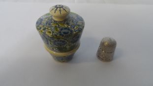 A PERSIAN STYLE THIMBLE CASE AND THIMBLE