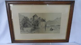 H.HAYWOOD, 20th CENTURY, THREE ORIGINAL DRAWINGS `THE MILL, CASTLE AND VILLAGE CHURCH`, DATED 10/