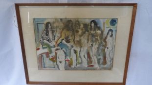 BENEDICT FLEMMING 20th CENTURY ORIGINAL WATERCOLOUR `FEMININE NUDES` SIGNED AND DATED 12 /65 50 X 34