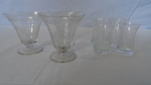 A COLLECTION OF FINE MISC. VICTORIAN GLASS ENGRAVED WITH DEER INCL. SIX DECORATED WITH DEER AND