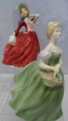 TWO ROYAL DOULTON FIGURINES ‘AUTUMN BREEZES’ HN 1934 TOGETHER WITH ‘CLARISSA’ HN 2345 ( 2 )