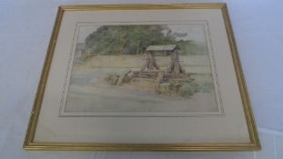 ARTIST UNKNOWN - WATERCOLOUR ON PAPER, THE WATER WELL.