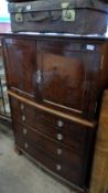 A GENT`S MAHOGANY BESPOKE LINEN PRESS BY JONES MOSS & CO. LATE EDWARDS & SONS NEWCASTLE, THE CABINET