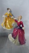 TWO ROYAL DOULTON FIGURINES ‘MELISSA’ HN 2467 TOGETHER WITH ‘STEPHANIE’ HN 2807 ( 2 )
