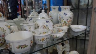 A COLLECTION OF THIRTEEN AYNSLEY `COTTAGE GARDEN` FINE BONE CHINA PIECES COMPRISING VASES, BOWLS,