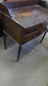 AN EDWARDIAN MAHOGANY WASH STAND