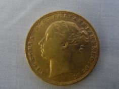 A VICTORIAN 1876 FULL SOVEREIGN
