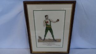 A HAND COLOURED ENGRAVING ENTITLED " THE WILD IRISHMAN AT THE NATIONAL SPORTING CLUB " TAKEN FROM