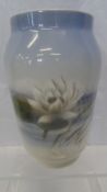 A ROYAL COPENHAGEN VASE DEPICTING A LILY, 2669 108 TO BASE, APPROX. 17 cms