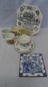 A COLLECTION OF MISC. PORCELAIN INCL. QUEEN MARY AND HM KING GEORGE V SILVER JUBILEE, GEORGE V