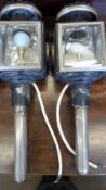 TWO VINTAGE COACHING LAMPS WITH BRACKETS