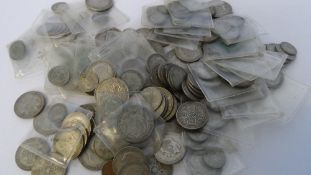 A MISC. COLLECTION OF APPROX. 1250 gms OF PRE-DECIMAL UK SILVER COINAGE, MOSTLY PRE-1946 ( ONE OR