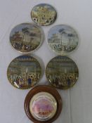 A MISC. COLLECTION OF VICTORIAN PRATT WARE PORCELAIN POT LIDS INCL. TWO GRAND INTERNATIONAL