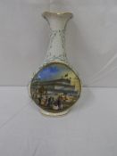 A PRATT WARE POTTERY VASE DEPICTING CRYSTAL PALACE TO ONE SIDE AND ROSES TO THE OTHER, THE VASE