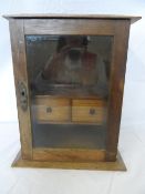 A COLLECTION OF MISC. ITEMS COMPRISING A GLASS FRONTED CIGAR CABINET TOGETHER WITH TWO TOILET