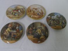 A COLLECTION OF MISC. PRATT WARE POT LIDS INCL. A PAIR, THE VILLAGE WEDDING, HIDE AND SEEK, I SEE