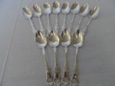 A MISC COLLECTION OF TWELVE SOLID SILVER GLASGOW HALLMARKED VICTORIAN TEA SPOONS INCLUDING THREE