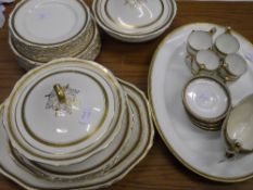 A MISC. COLLECTION OF CORONA WARE BY S. HANCOCK AND SONS HAVING GILT ROMANESQUE BORDER - TWO