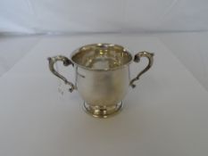 A SHEFFIELD HALLMARKED TWO HANDLED PRESENTATION CUP MM C W F 1922 PRESENTED TO STANWAY DAFFODIL