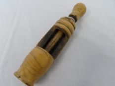 A VINTAGE WOODEN CORK PLUGGER, APPROX. 29 CM