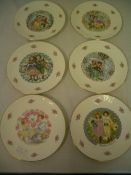 A COLLECTION OF SIX ASSORTED ROYAL DOULTON VALENTINES DAY PLATES - ALL DECORATED WITH YOUNG