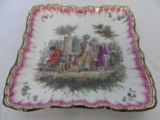 A PAIR OF HAND PAINTED 19" C FRENCH FAIENCE PLATES - PROBABLY ROUEN