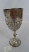 A SOLID SILVER BIRMINGHAM CHALICE, MM W B L D, 1911 ( W A F ) APPROX. 170 GM