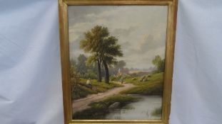 BRITISH 1882 - 1905 - ETTY HORTON - TWO ORIGINAL OILS ON CANVAS DEPICTING ENGLISH COUNTRY AND