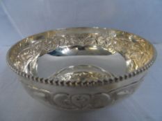 AN INDIAN SILVER BON BON DISH