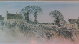 TWO FRAMED AND GLAZED LIMITED EDITION SIGNED PRINTS, ARTIST JOHN BLOCKLEY DEPICTING COTSWOLD FARM