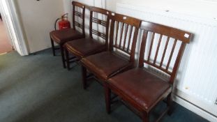 A SET OF FOUR VICTORIAN MAHOGANY DINING CHAIRS  ( 4 )