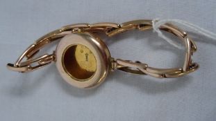 A 9ct GOLD HALLMARKED LADY`S ROLEX WATCH CASE, STAMPED W & D CASE NO. 1118239, APPROX. 10 GM