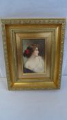 TWO VICTORIAN FRAMED AND GLAZED PRINTS DEPICTING LADIES - IRENE AND OLIVIA BY ANGELO ASTI -