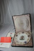 A TEWKESBURY SPODE COMMEMORATIVE PLATE IN ORIGINAL PRESENTATION BOX