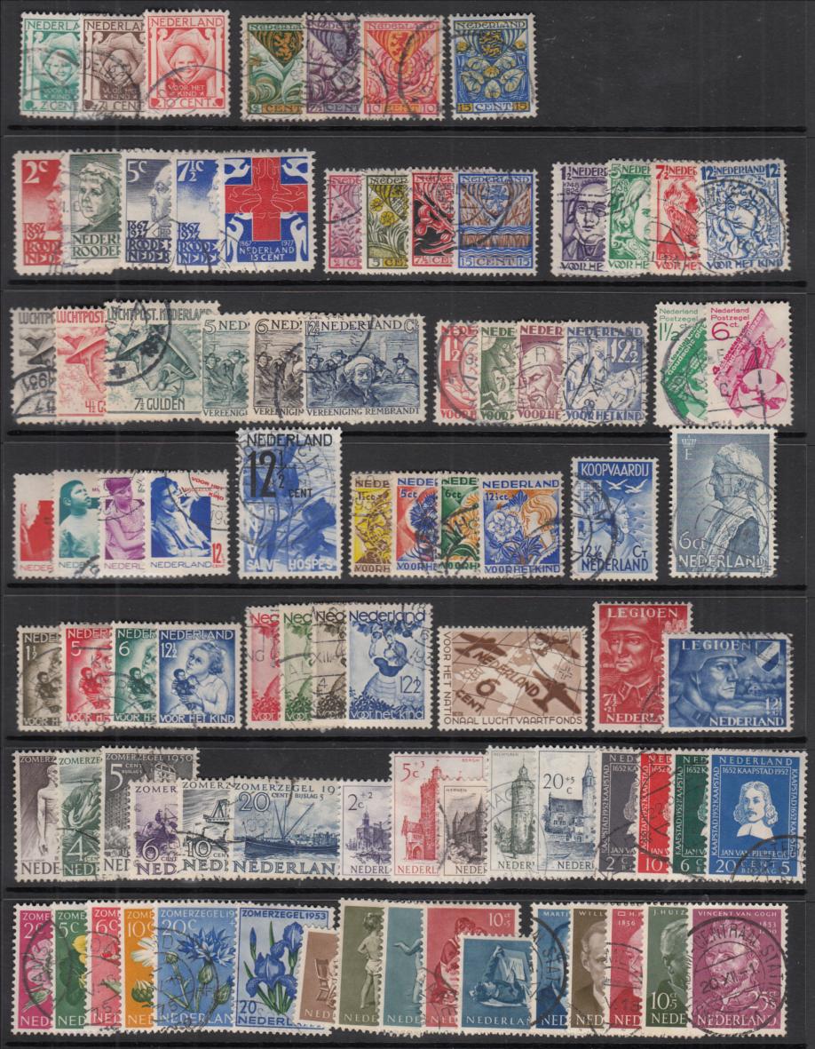 NETHERLANDS 1924-54 used collection on stocksheet. STC £635+ 1924-54 used collection on