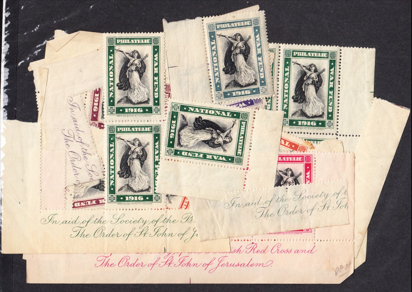 CINDERELLAS 1916 National Philatelic War Fund labels 1916 National Philatelic War Fund labels