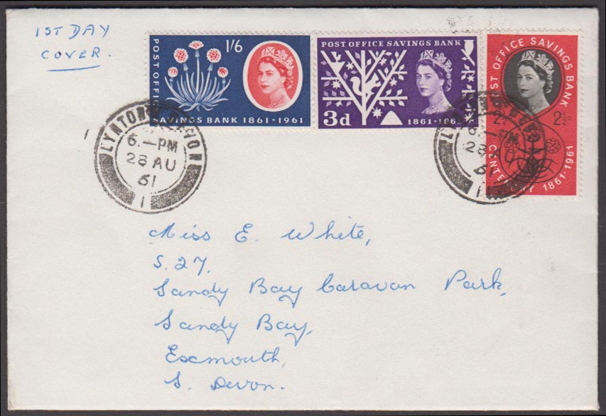 1961 POSB 3d (Timson printing) Missing Orange-Brown on plain FDC with Lynton CDS. This is the only