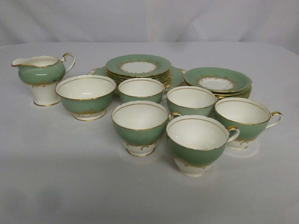 Aynsley part tea set to include cups, saucers, plates, sugar bowl and tea plate