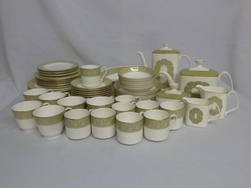 Royal Doulton Sonnet dinner service 6 place setting to include plates, bowls, covered dish, cups and