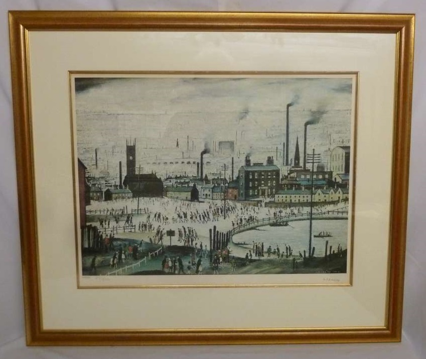 L.S. Lowry An Industrial Town limited edition lithographic print 291/500, signed bottom right, to