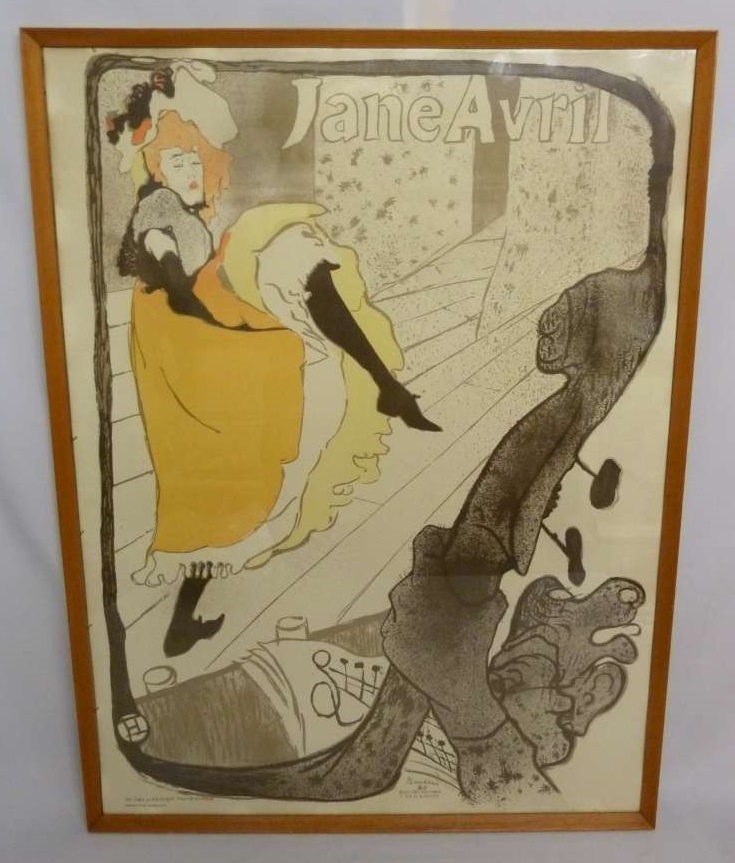 Lautrec framed lithographic poster Jane Avril - 81 x 61 cm