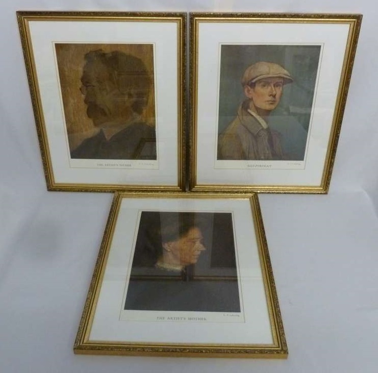 L.S. Lowry limited edition lithographic signed prints, self portrait of the artist and portraits