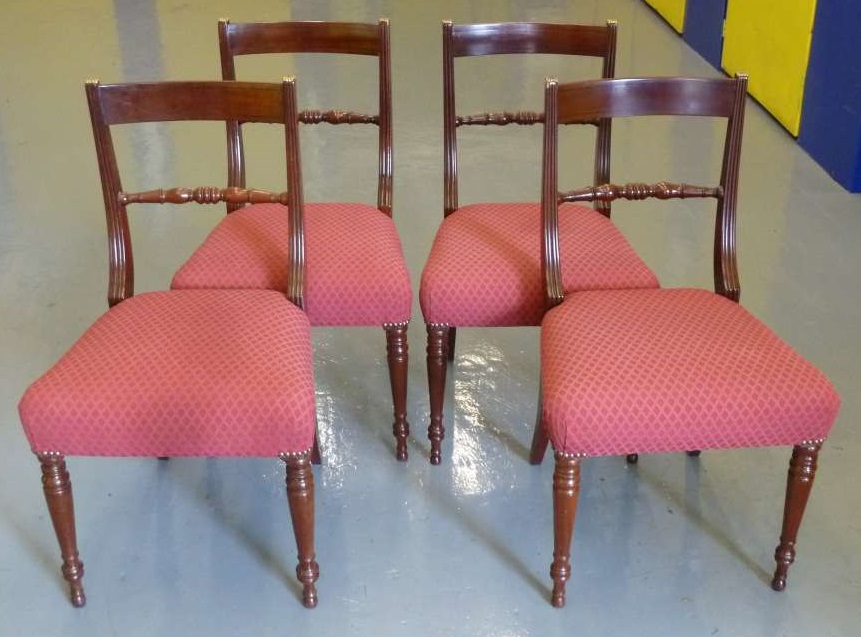 Four Edwardian dining chairs